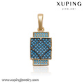 33113 Xuping fashionable square shaped pendant elegant 2 gram gold jewellery for free sample